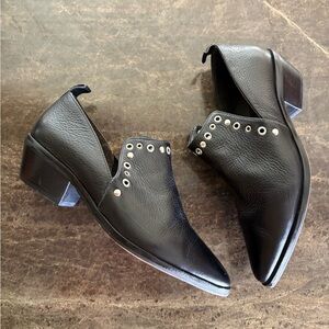 Rebecca Minkoff Annette Black Leather Studded Ankle Boot size 7